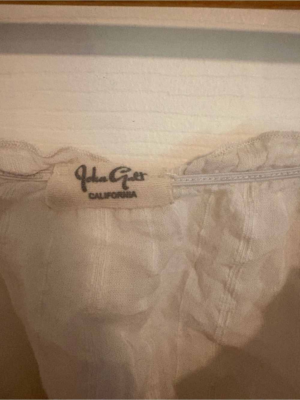 John Galt White Lace Ruffle Button Tank - Picture 5 of 8